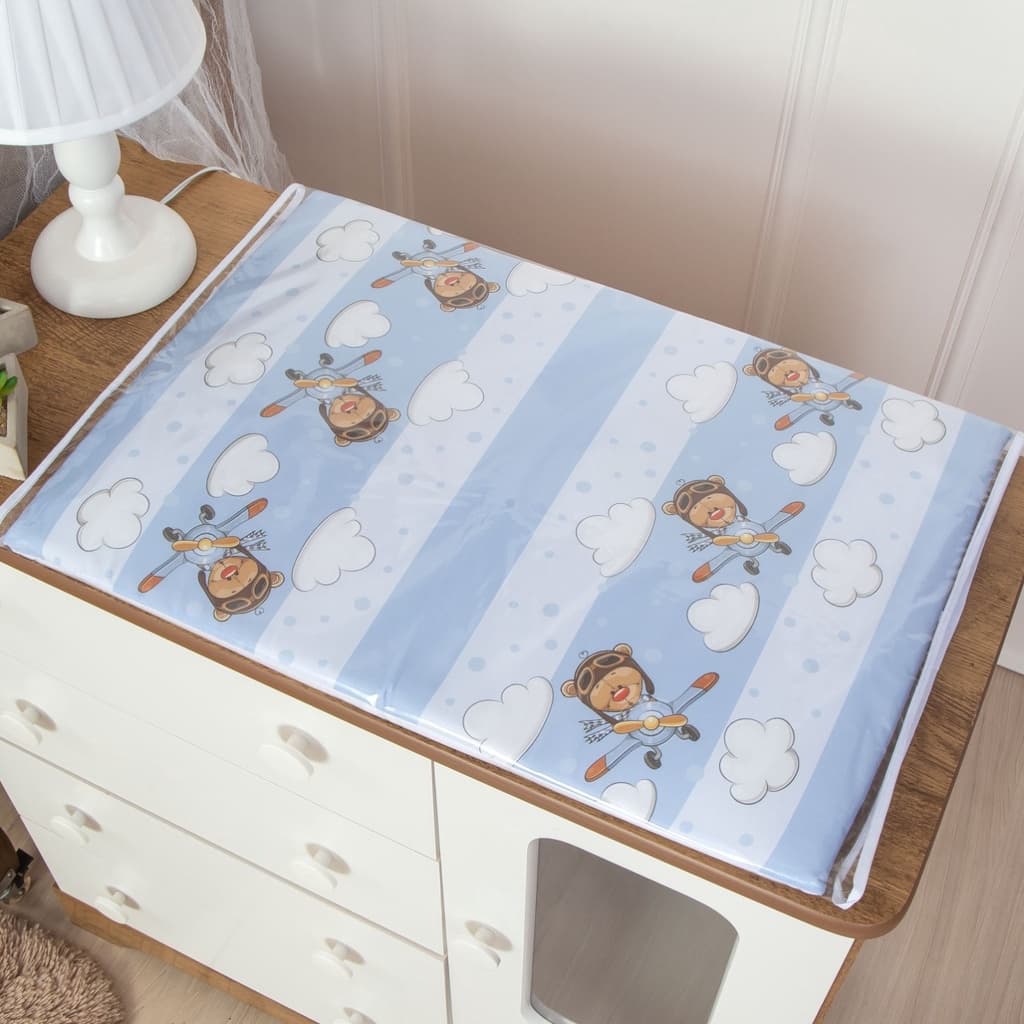 Trocador De Comoda Para Bebe Menino Urso Aviador
