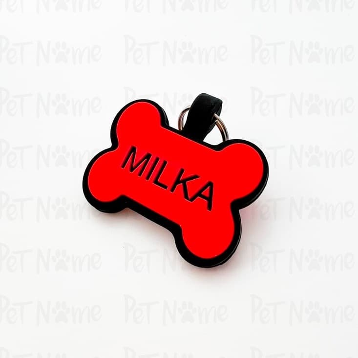 Placas De Identificação Pet Em Silicone Borracha Formato de Osso Pet Name