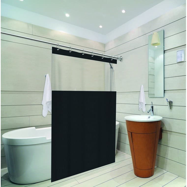 Cortina de Box Banheiro PVC Impermeável Antimofo Com Ganchos 1,38 x 1,98M