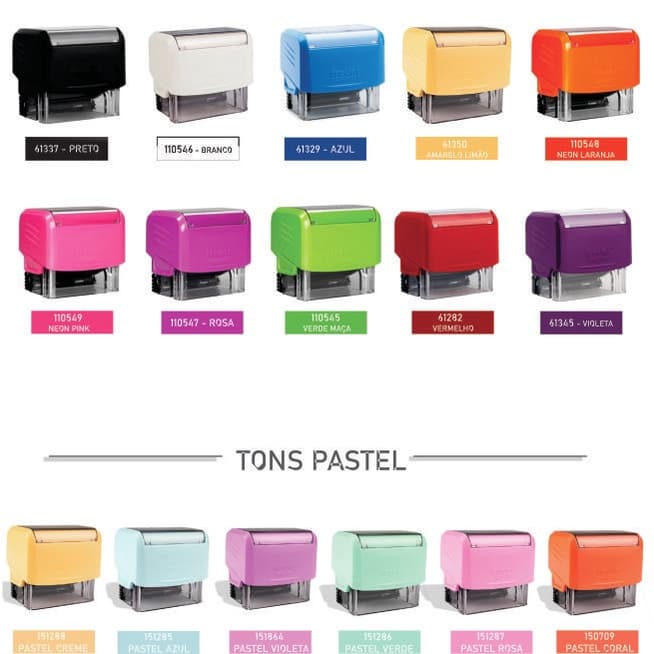 Carimbo Personalizado com seus dados! Trodat 3911 - 14x38mm - Variedades de Cores