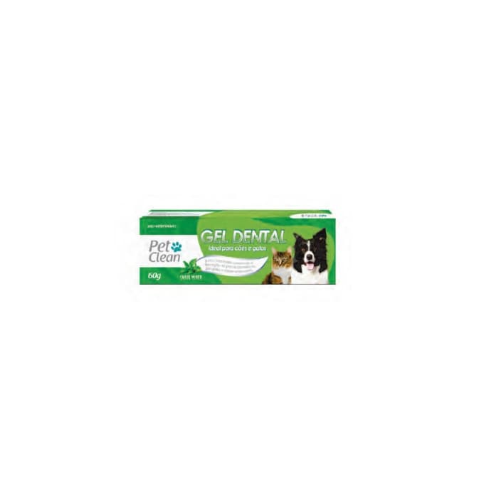 Pasta de Dente Pet Clean 60g Gel Dental Limpa Boca Cachorro Cães Gato Pet