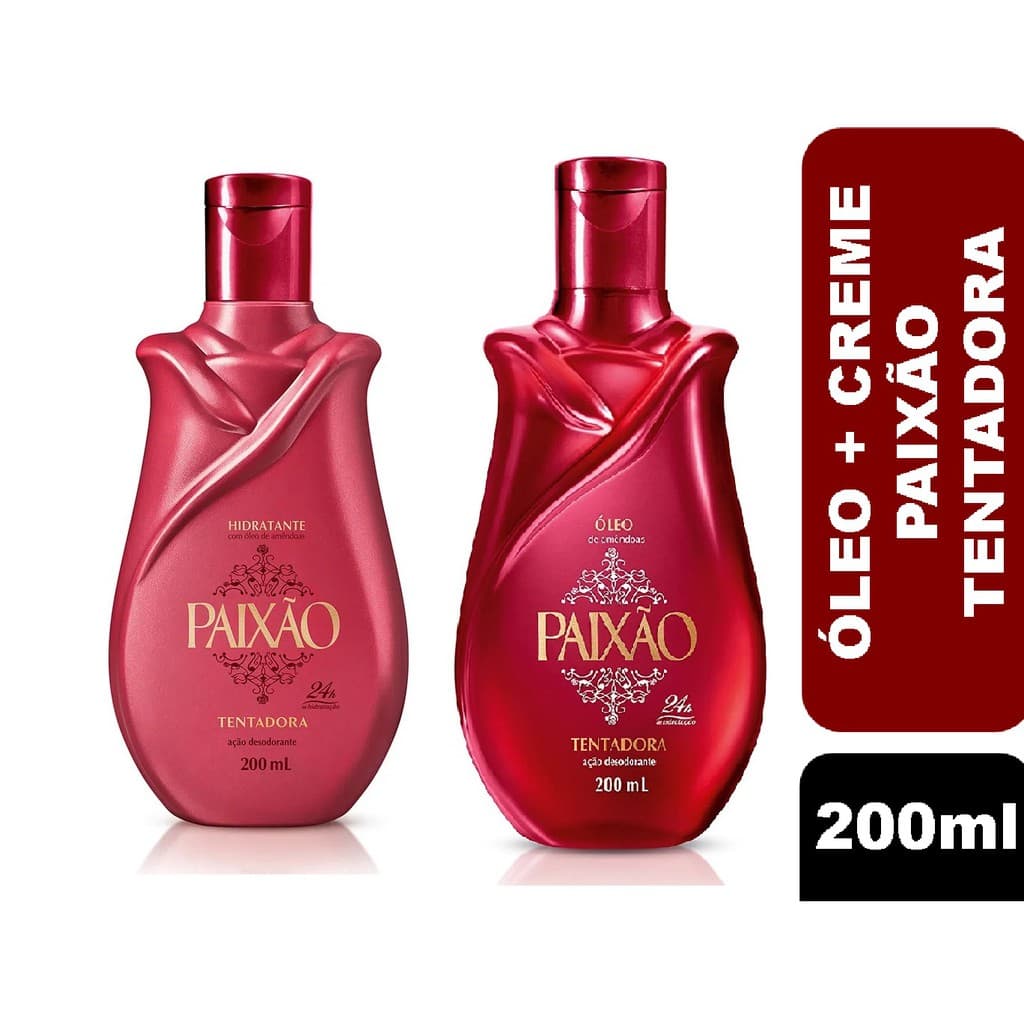 Kit Paixão Óleo de Amêndoas  200ml + Hidratante 200ml Tentadora Ameixa Rubi (Kit c/ 02 produtos)