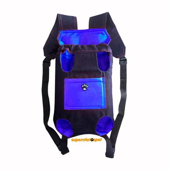 Bolsa Canguru Transporte Cães Gatos Cachorro Roupas Pet Azul