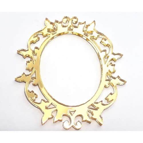 Aplique Moldura Vazada ,acrílico Espelhado Dourado 20 Pçs