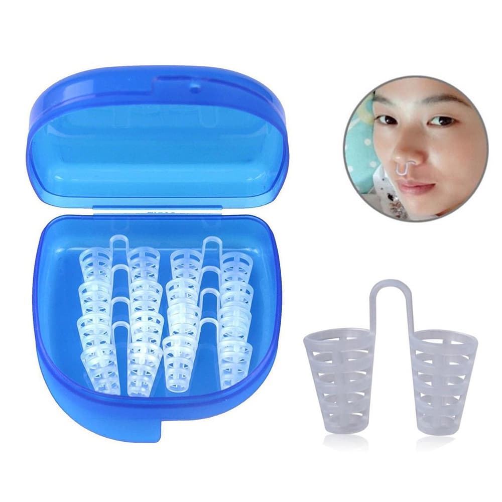 8pçs/Conjunto Aparelho Para Nariz De Silicone Com Rolha Anti Ronco