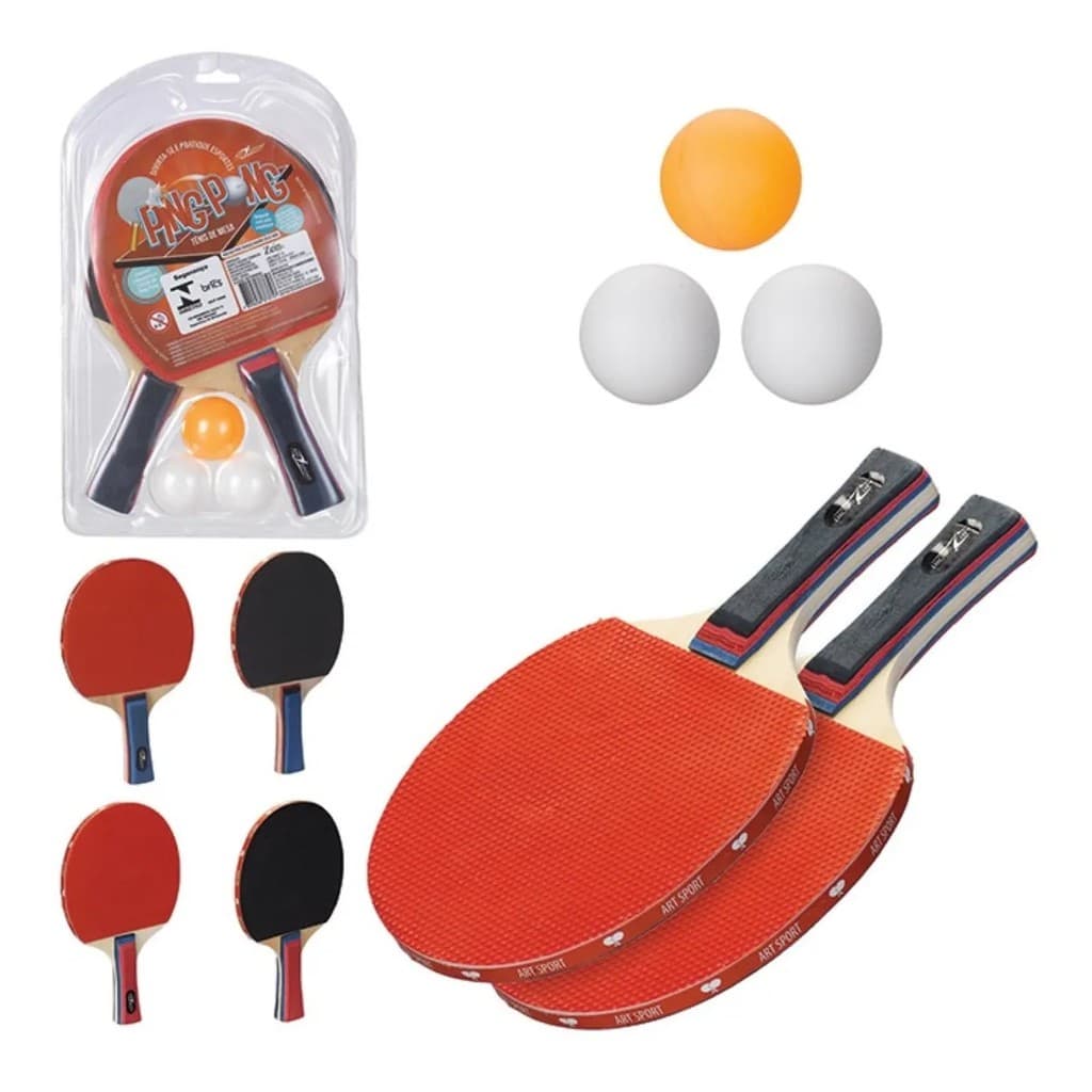 Raquete Tênis De Mesa Ping Pong Kit 2 Raquetes 3 Bolinhas!!