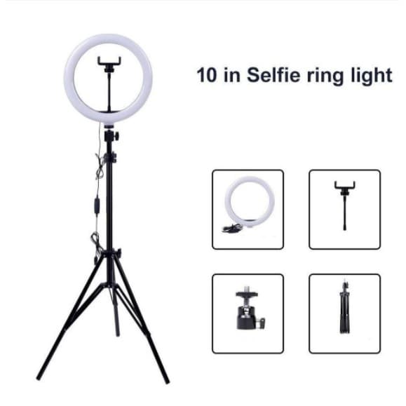 Iluminação 1 Ring Light 26cm com Suporte para Celular e 1 Ring Light 16cm