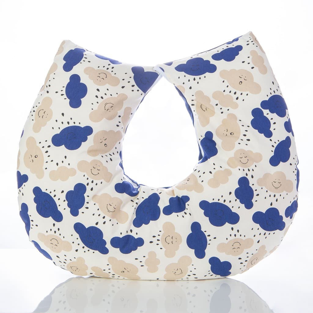 Almofada de Amamentação Menino Nuvem Azul Marinho