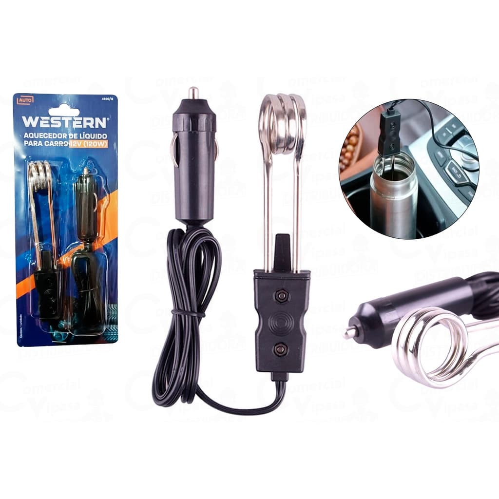 Ebulidor Aquecedor Água Rabo Quente Portátil 12v - 24v Carro Automotivo Camping Pesca Ao Ar Livre