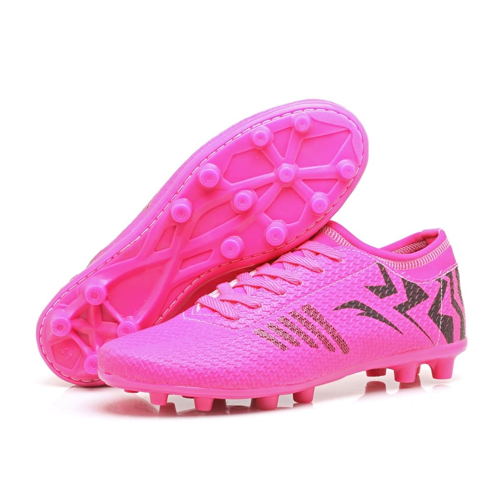 Chuteira De Futebol Para Campo Botinha Cano Alto Masculino Rosa Adulto F115 Leve Confortável