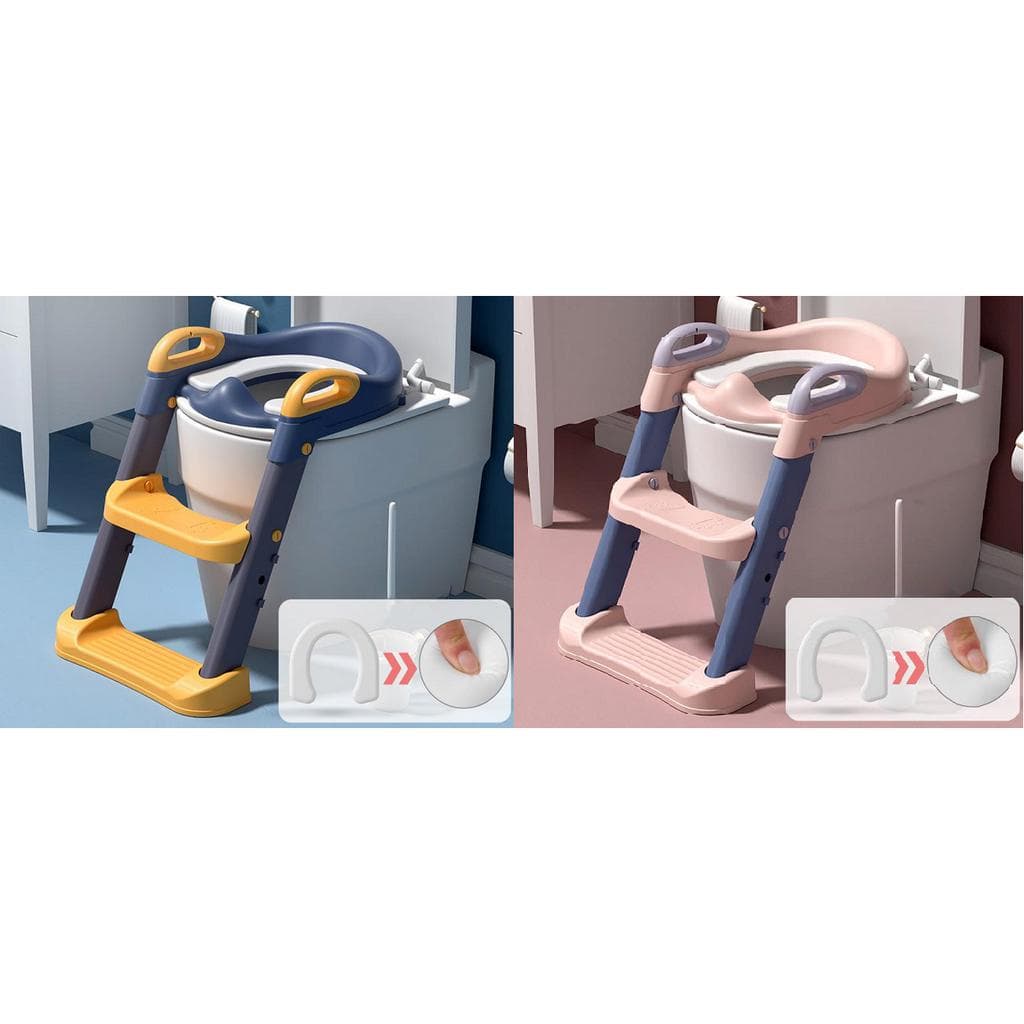Assento Redutor Infantil C/ Escada Vaso Sanitário Troninho Bebê Almofadado Desfralde Antiderrapante