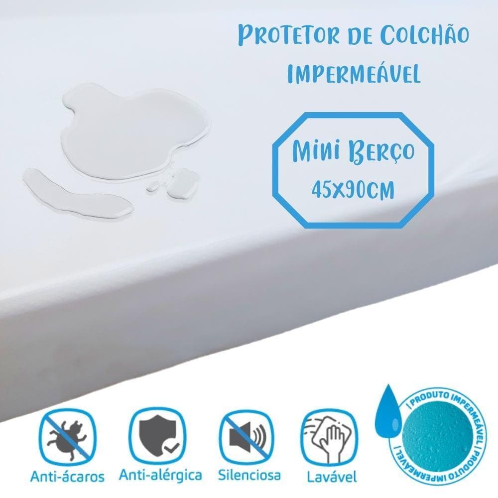 Protetor de Colchão Impermeável Mini Berço 45x90cm Arrumadinho Enxovais