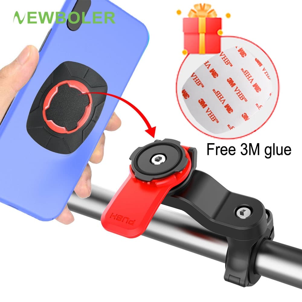 Newboler Suporte De Celular De Bicicleta Elétrica Com Cola 3M Universal Quick Mount Bike 360 ° Ciclismo De Rotação