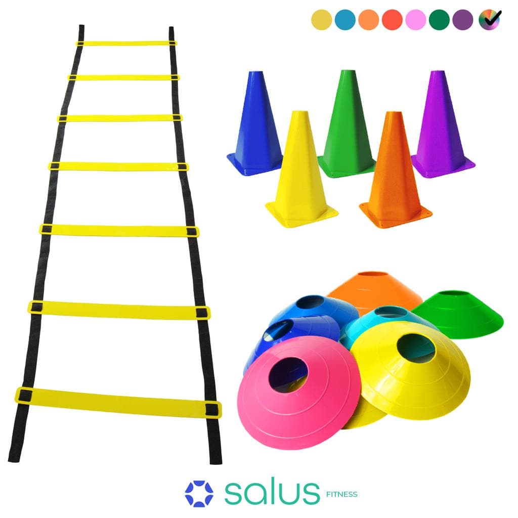 Kit Funcional Agilidade  5 Chapéus + 5 Cones e Escada