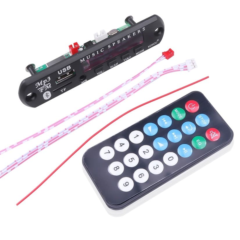 Módulo De Tela MP3 Sem Fio Bluetooth 5.0 5V 12V MP3 Decodificador WMA Placa TF USB FM Rádio Colorido MP3 Player