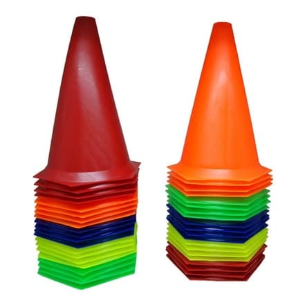 Kit Com 40 Cones 24cm Flexível Circuito Funcional Treinamento