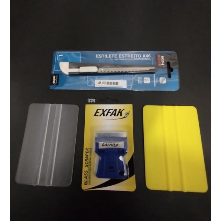 kit, insulfilm, estilete, espátulas e Mini Ratinho