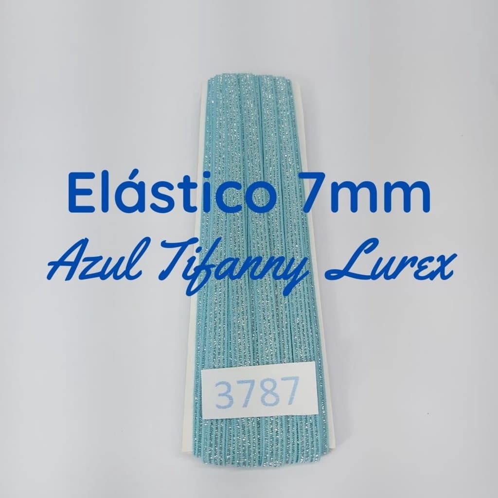 100 metros Elástico Lurex 7mm Azul Tifanny 3787 100 322A17