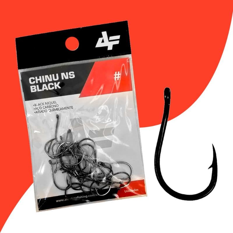 Anzol Albatroz Fishing CHINU BLACK C/ Fisga Vários Tamanhos