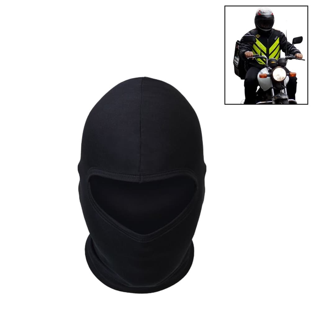 Touca Ninja Balaclava Capuz Motoboy  Ciclista Frio Preta Poliéster Com Proteção UV50