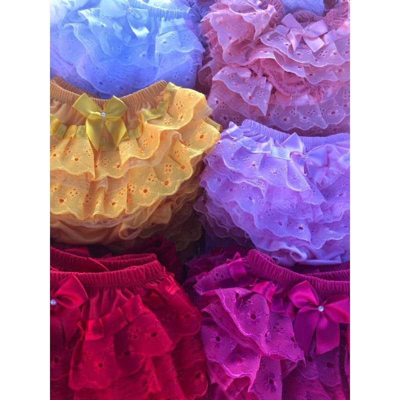 Calcinha infantil renda babado bunda rica 1 unidade