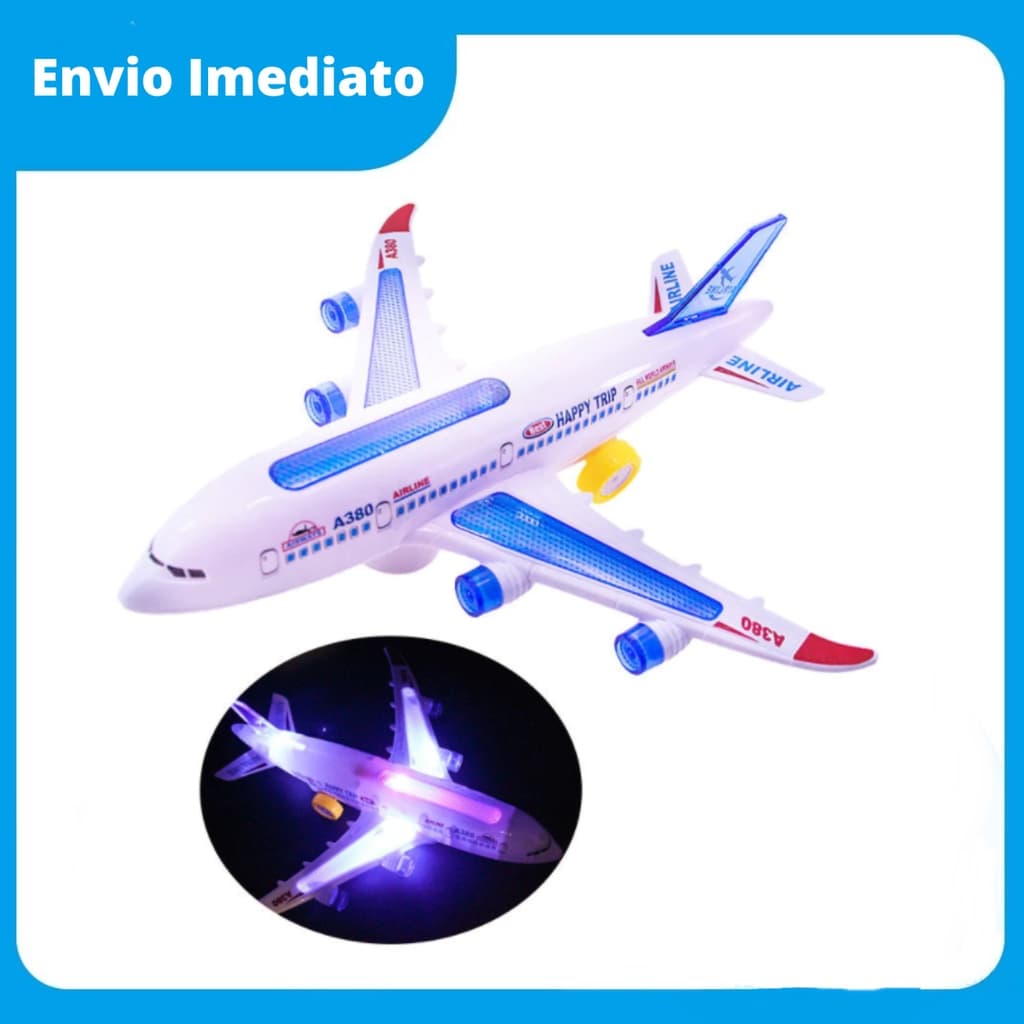 Avião De Brinquedo Jumbo Som Luz E Movimento Envio Imediato