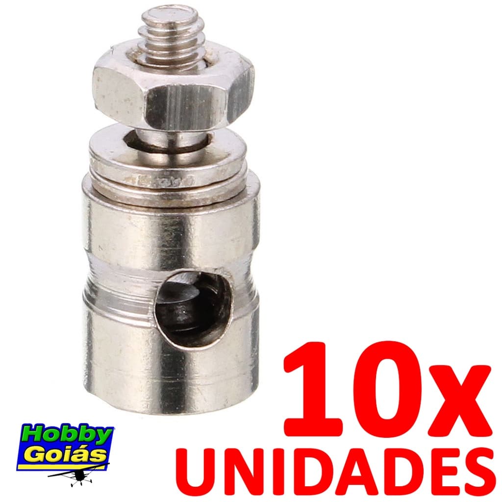 Kit 10 Stopper Metal P/ Linkagem Aeromodelo Brinquedo de Controle Remoto
