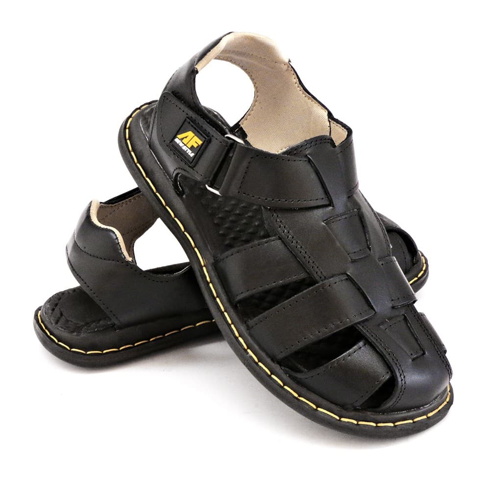 Sandália Anti Stress Masculino Ortopédico Couro