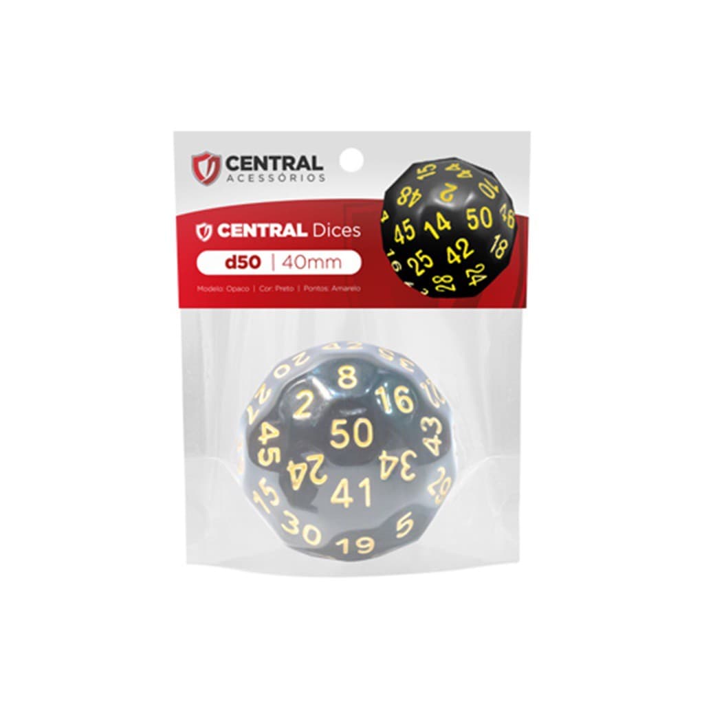 Central Dices - D50 40mm Preto e Amarelo