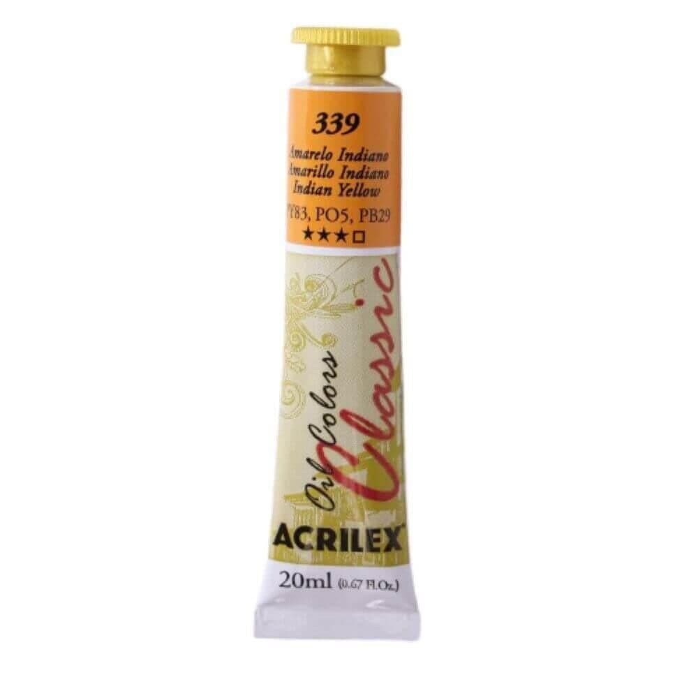 Tinta a Oleo Amarelo Indiano 339 - Acrilex 20 ml