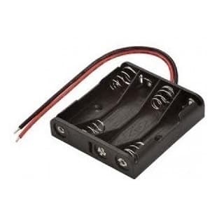 Kit 10 Peças - Suporte Para 4 Pilhas Aa Canoa Preto