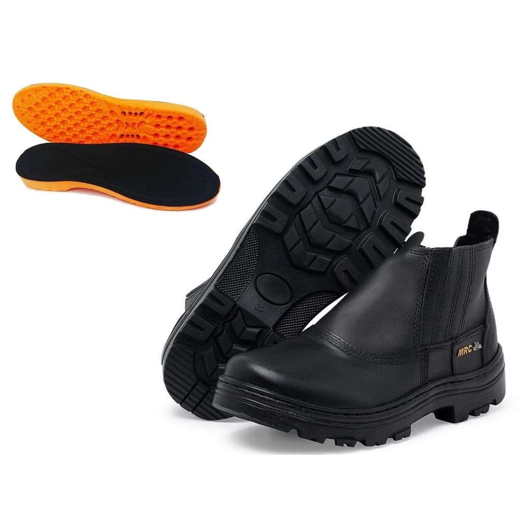 Botina De Segurança Palmilha Gel Epi Elastico Em Couro com Ca