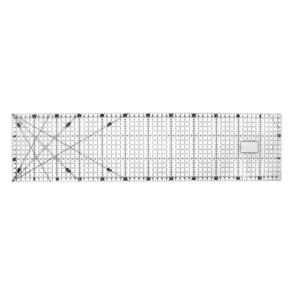 Regua para Patchwork FLEXIVEL 15x60 cm Corte Grande Scrapbook Acrilico Costura Marcenaria Projetista