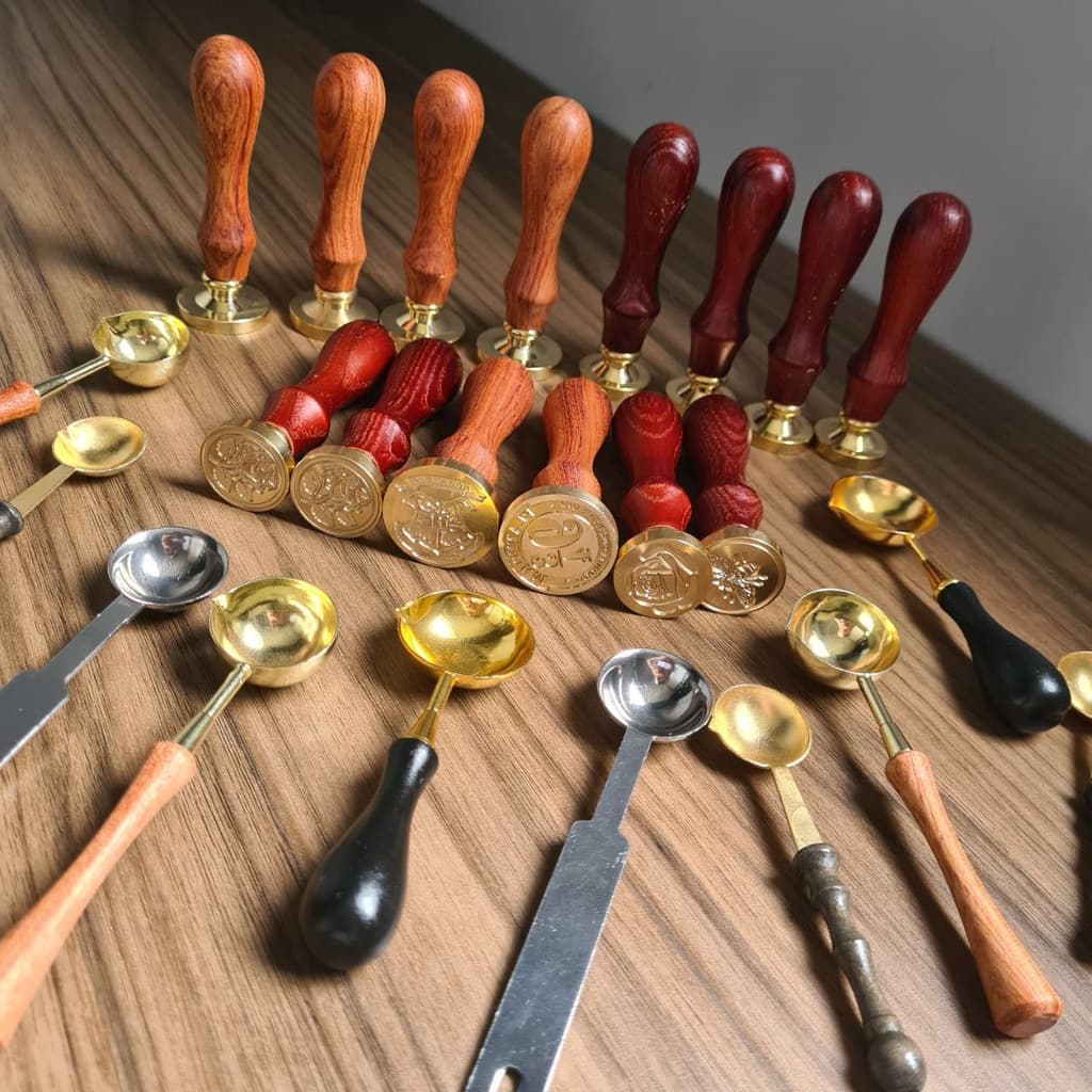 Sinete e/ou Colheres para lacre de cera (SINETES E COLHERES VENDIDOS SEPARAMENTE) (CABO ALEATÓRIO COMO NAS FOTOS)