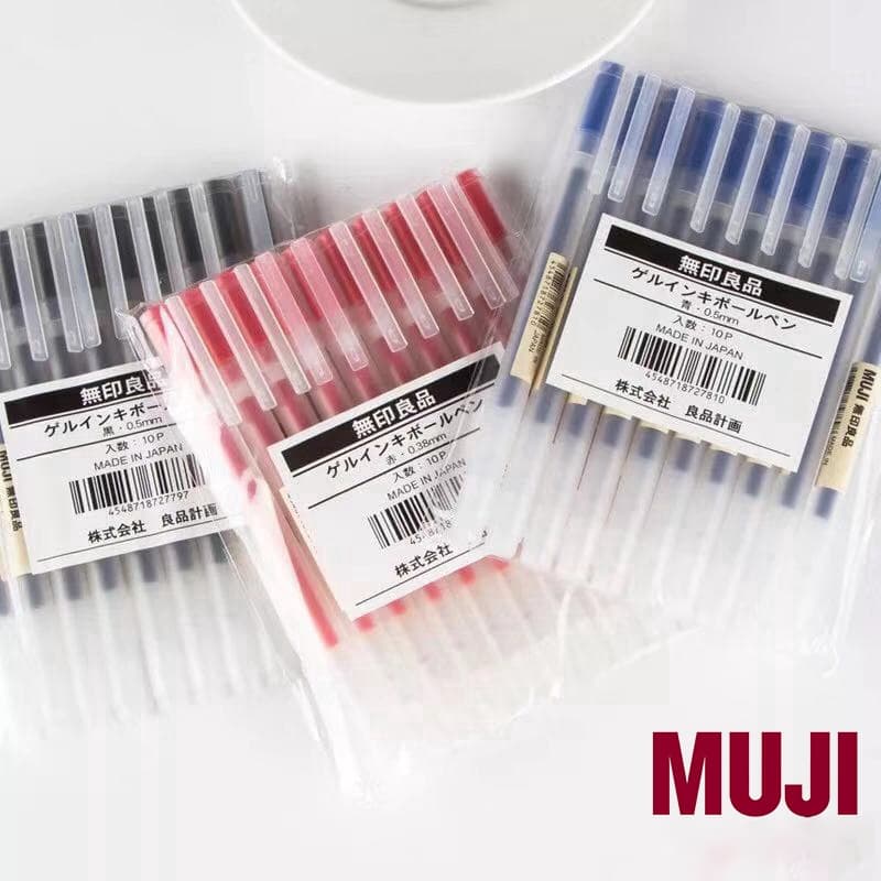 【ready stock】Japanese MUJI Gel Pen 0.38/0.5mm Black Ink Pen Office Supplier