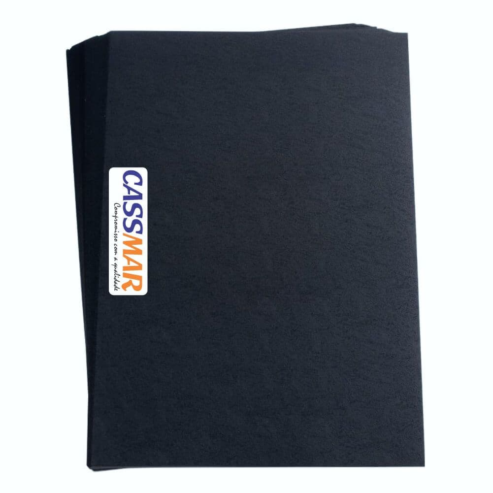 Capa Para Encadernação A4 Preto Couro 50un