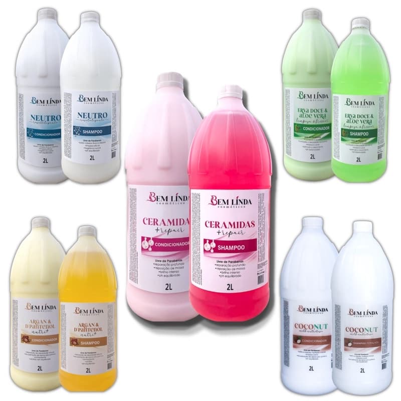 Kit Shampoo e Condicionador 2 litros/ kit lavatório alto rendimento profissional de beleza lavatório galao sem sal brilh