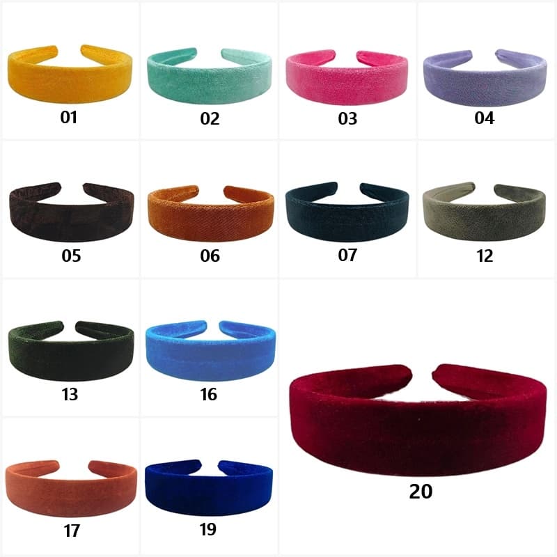 01 Tiara Arco Arquinho Encapada Veludo Aveludada Lisa Larga 30mm/ 3cm - Lançamento