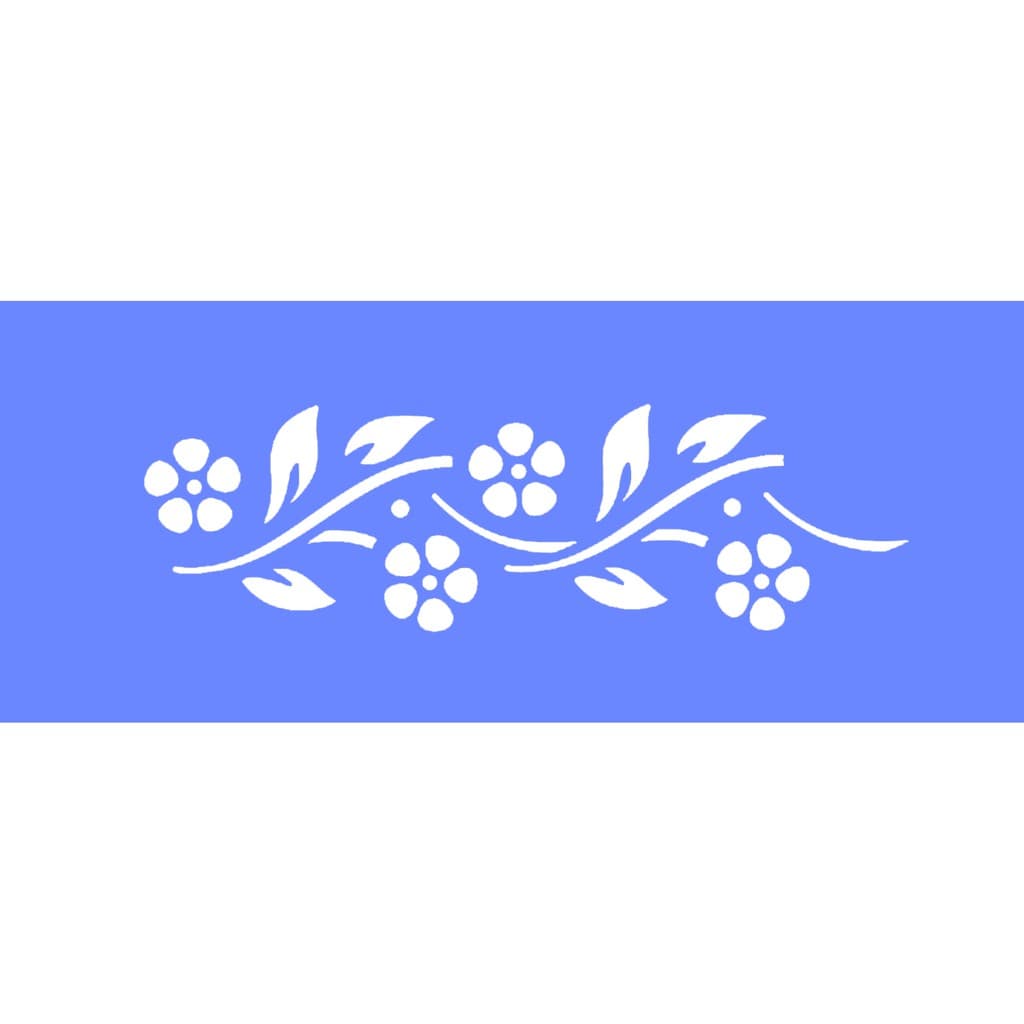 Stencil Flor 1 para pintura em tecido - tamanho 17x8 cm - unidade