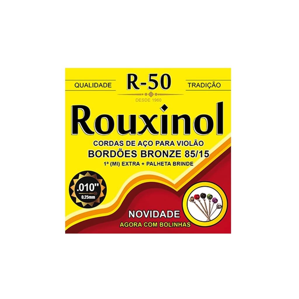 Encordoamento Cordas de Aço para Violão Rouxinol R50