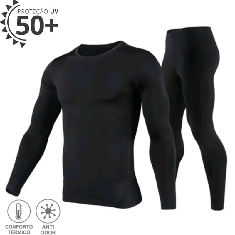 Conjunto Térmico Blusa e Calça Proteção Uv50+ Solar Segunda Pele Unissex
