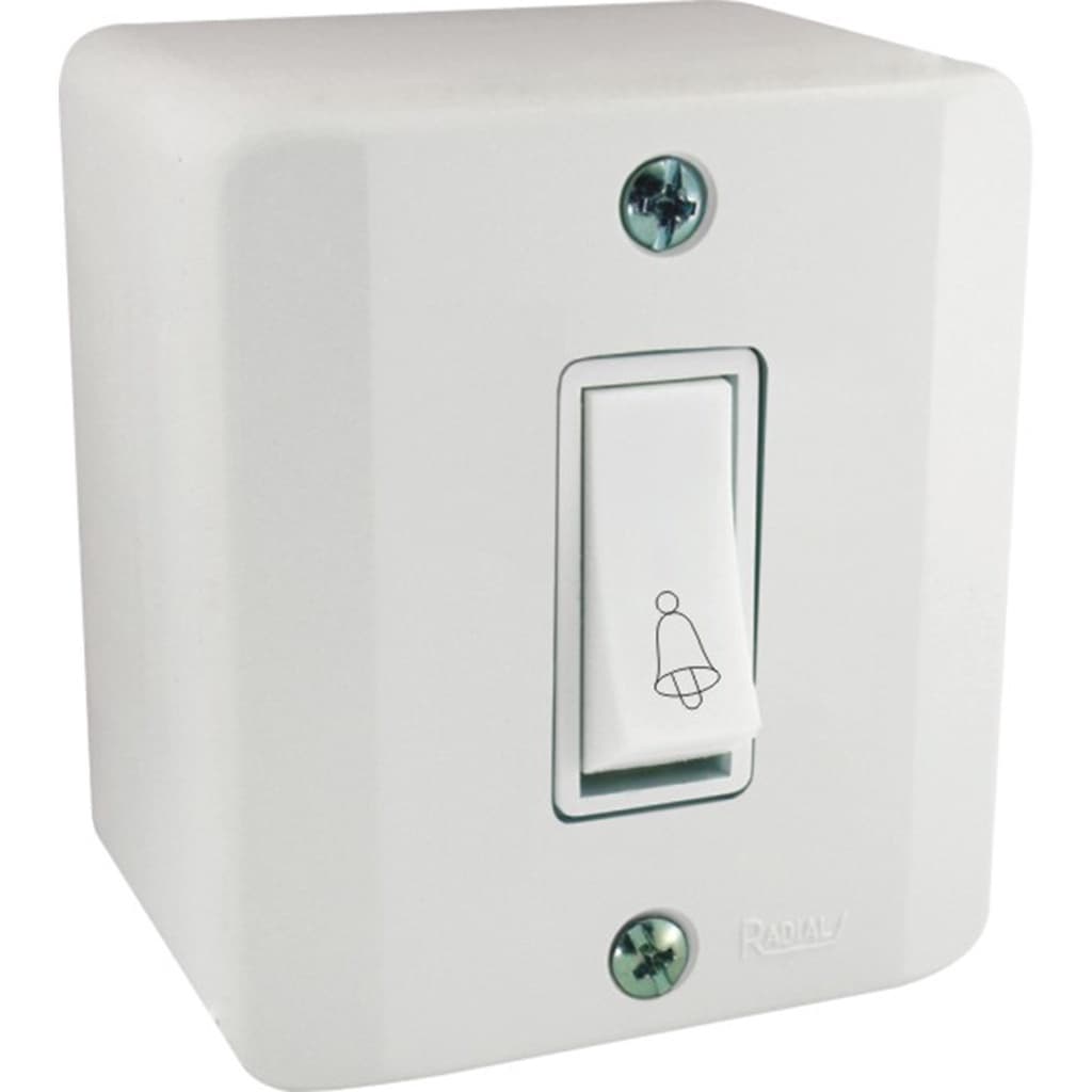 Interruptor 1 Tecla Campainha Sistema X Branco Radial