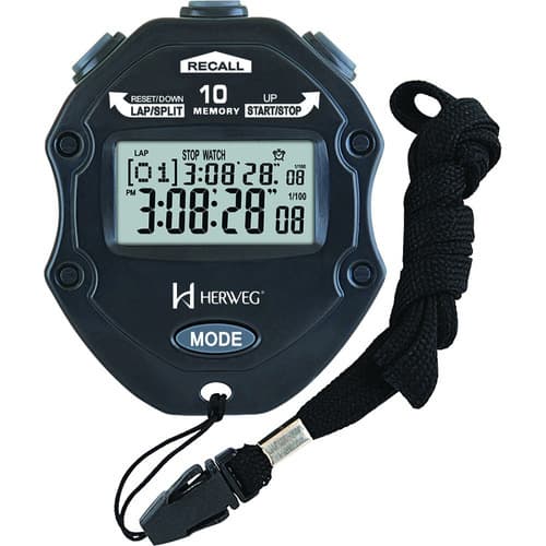  Cronômetro De Mão Digital Grande Preto Herweg 8911-034 Novo