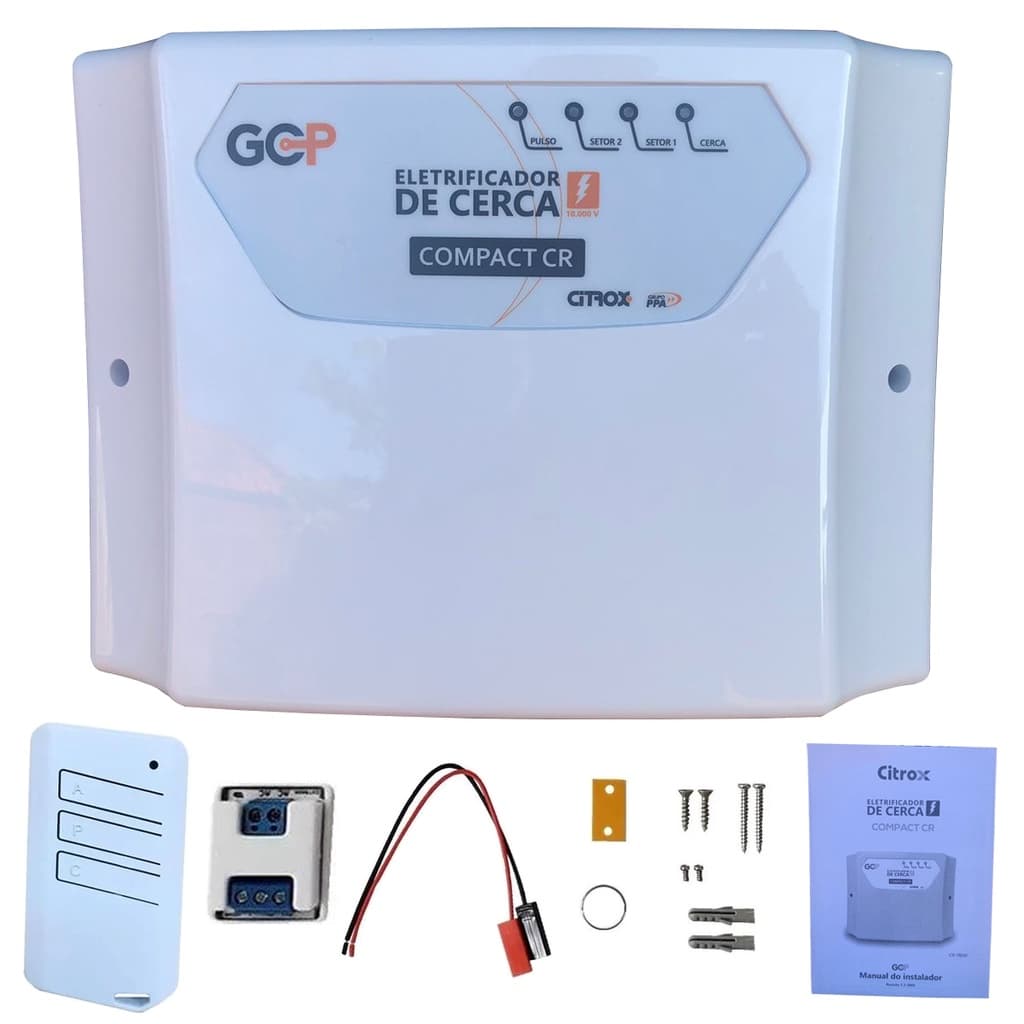 Central Eletrificador Cerca Elétrica Shock Alarme Gcp Citrox PPA 10000v Compact Cr 