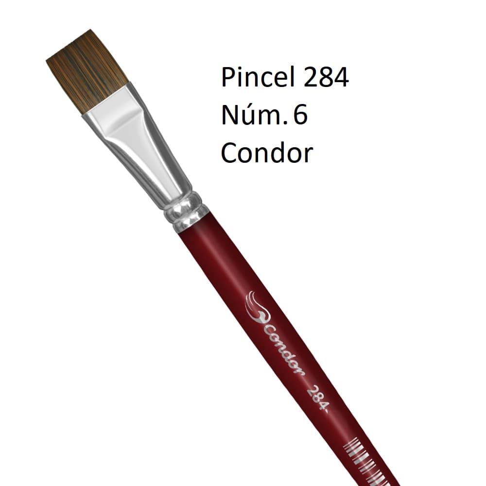 Pincel Macio Chato 284-6 Condor  Artesanato Madeira Pintura