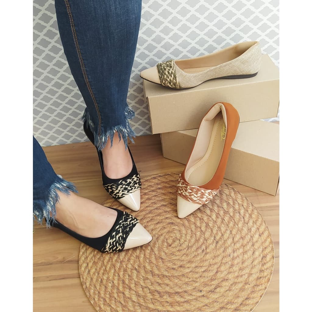 Sapatilha Feminino Bico Fino Faixa Trançada Maitê Love Shoes 34 Ao 40