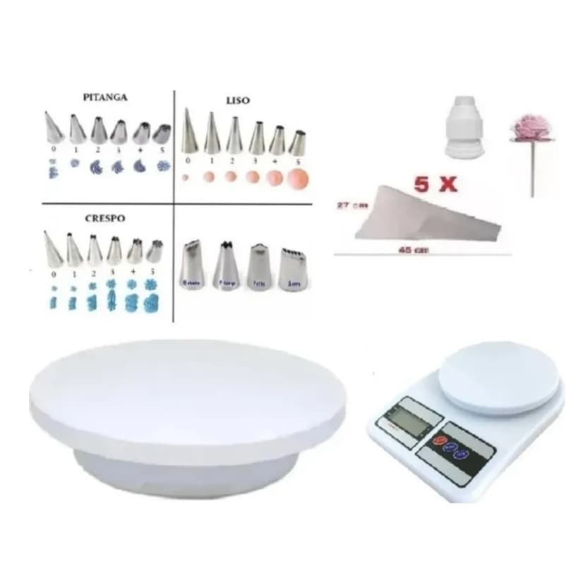 Kit 32 Pcs Bailarina Branca 30 Cm + Bico 1m + Balança 10 Kg