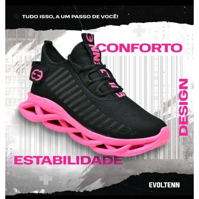 Tênis Para Corrida Feminino Esportivo Leve Confortável Sola Trança Barato