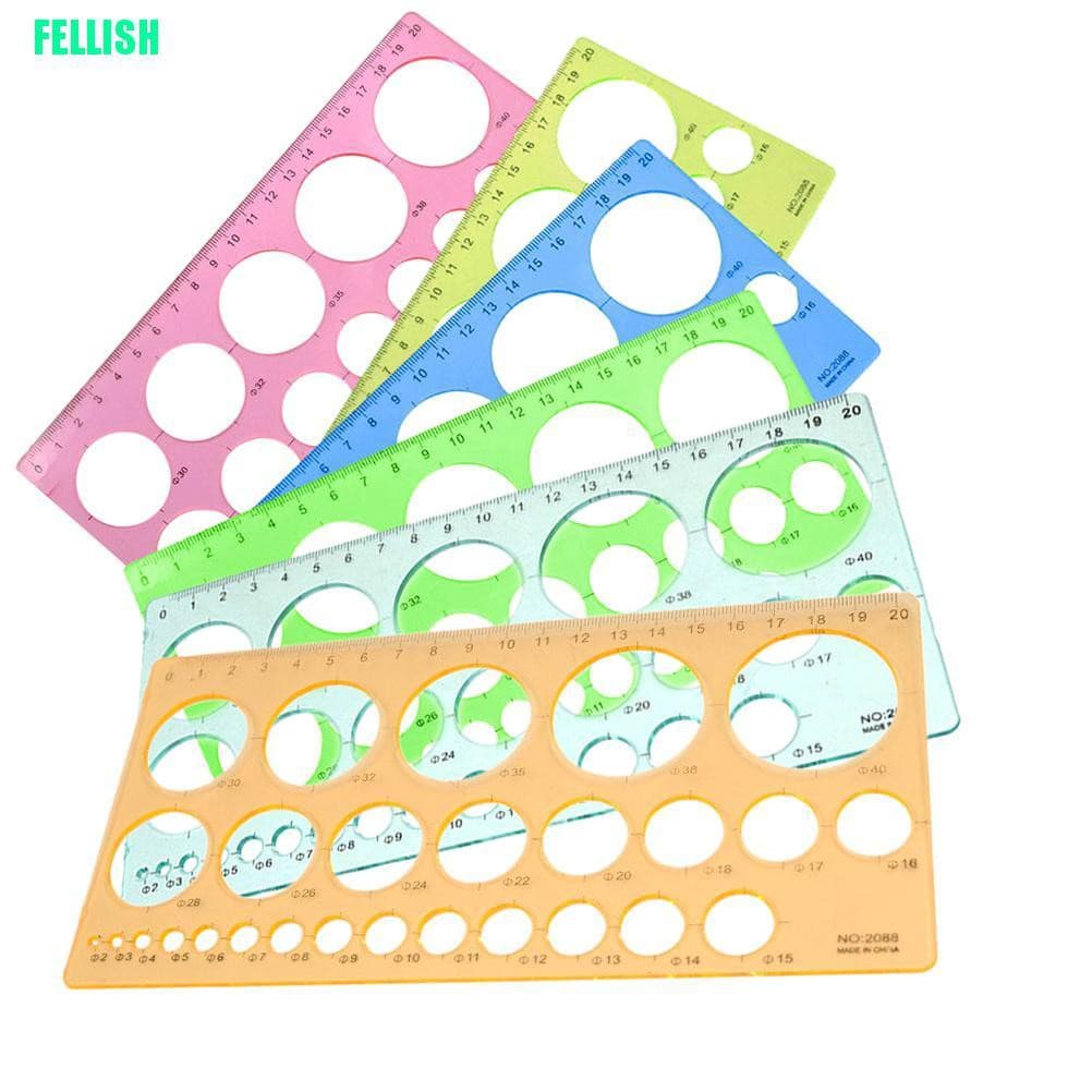 (Fel) 1x Kit Régua Gabarito De Círculos Tamanho Círculos Criar Origami De Papel / Faça Você Mesmo