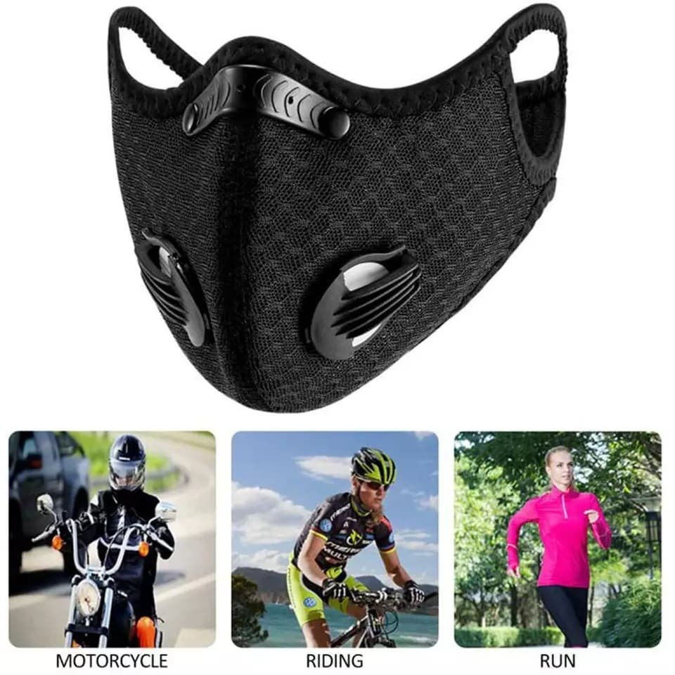 Máscara Facial esportiva Com Filtro Bike Ciclismo esportes academia Anti Poeira Poluição